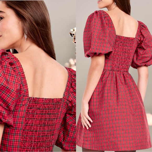 NWT Elegant Red Plaid Dress - Picture 7 of 16